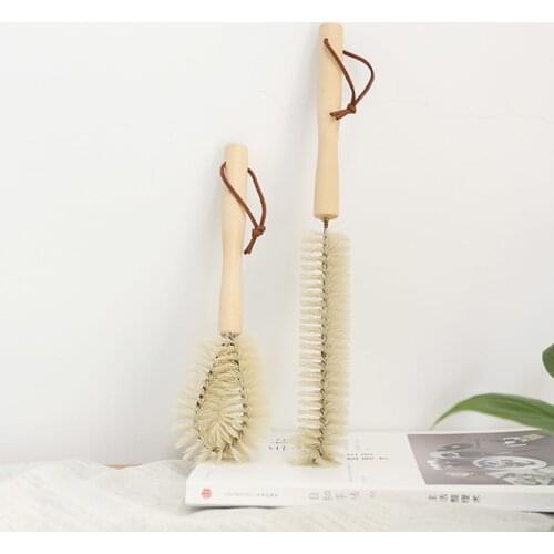 Long Handle Beech Brush Cleaner For Glass Bottle Cup Clean Washing Tool