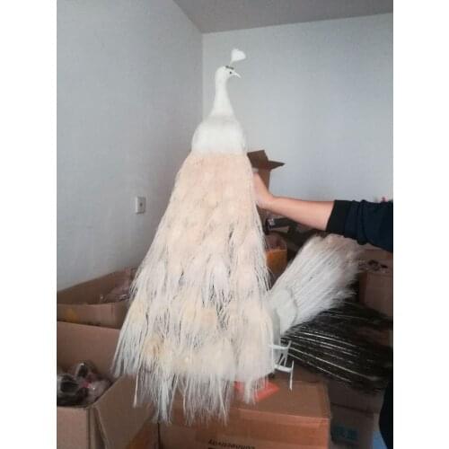 Cute real life white peacock model foam&feather beautiful peacock bird gift about 80cm XD0068