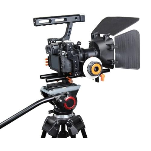 DSLR Rig Video Stabilizer Shoulder Mount Rig+Matte Box+Follow Focus+ Cage for Sony A7 II A7r A7s Panasonic GH4 Video Camcorder