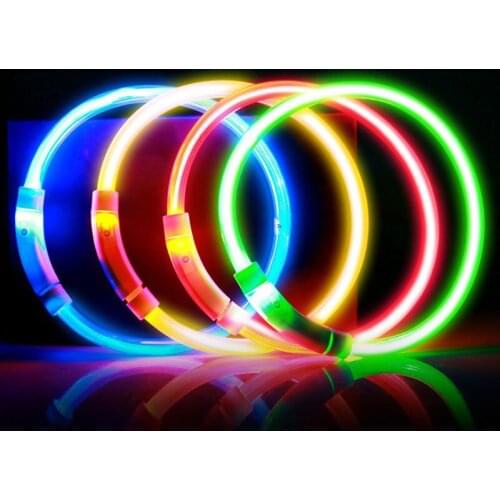 LED Luminous Dog Collar USB Rechargeable Pet Dog Collar Flashing Glowing Dog Collars LED Night Safety Flashing Glow Pet Product