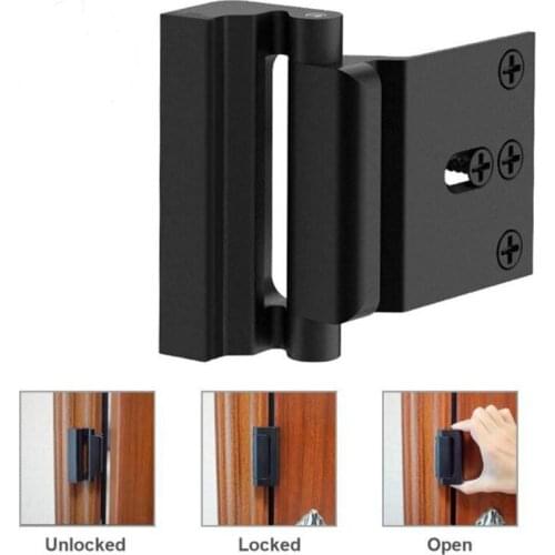 Aluminium Alloy U Door Reinforcement Lock Defender Security Door Stopper Home Child Proof Door Stopper Security Lock