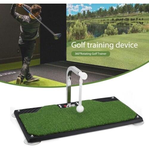Golf Training Aids PE Turf Golf Hitting Pad Thickened Mat Swing Golf Device Indoor Trainer 62X33X23cm 360 Rotating Golf Trainer