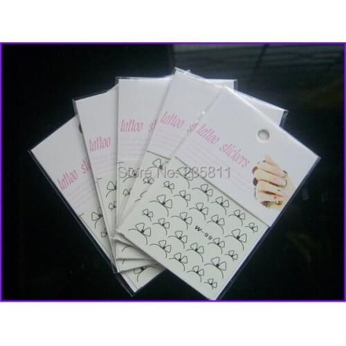 5X Black Cuticle Temporary Tattoo Nail Edge Stickers Water Transfers Glasses Triangle Mustache French In Paper Card Package