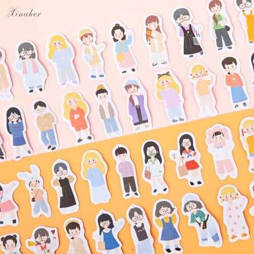 XINAHER 30 pcs/bag lovely girl heart Characters PVC sticker package DIY diary decoration sticker album scrapbooking