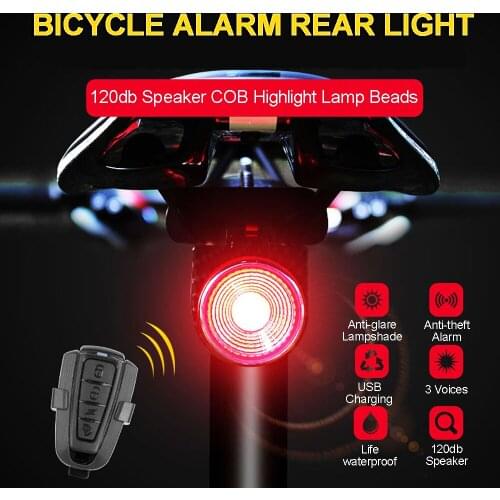 Bicycle Rear Light A8 Alarm LED Rechargeable USB MTB Bell Cycling flash Tail Lamp Brake Light Bike Warn Taillight Accessories