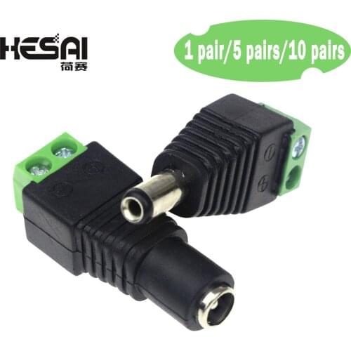 Smart Electronics Male Female 5.5 x 2.1mm DC Power 12V 24V Jack Adapter Connector Plug CCTV
