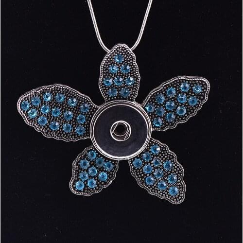 1pcs flower Pendant buttons snaps necklace fit 18mm /20mm snap new button watch snaps Necklace buttons Pendant SP18-119