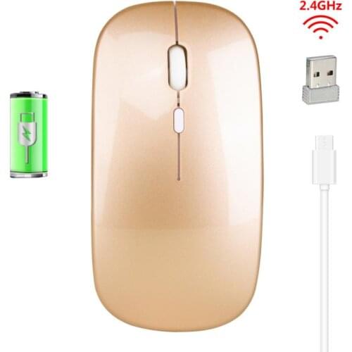 2.4G Wireless Mouse USB Rechargeable Charging Mouse Ultra-Thin Silent Mute Office Mice Opto-electronic PC Laptop Home Mouse Pad