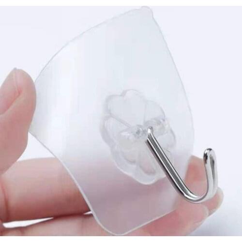 20Pcs 6x6cm Transparent Strong Self Adhesive Door Wall Hangers Hooks Suction Heavy Load Rack Cup Sucker for Kitchen Bathroom