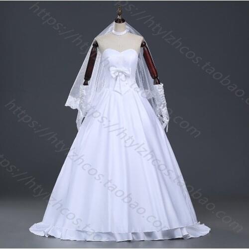 2016 Fate Stay Night Or Fate Zero Saber White Wedding Dress Cosplay Costume