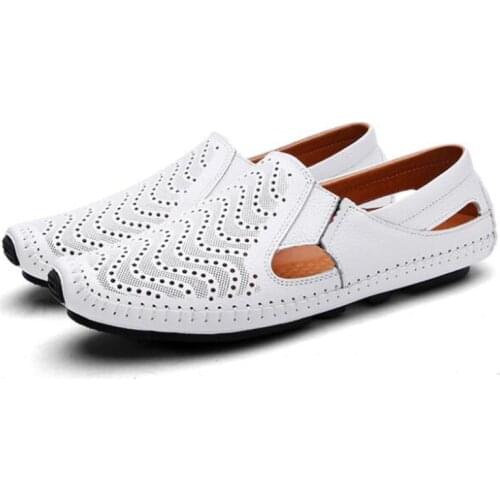 2020 Fashion Moccasins For Men Loafers Summer Walking Breathable Casual Shoes Men Hook&loop Driving Boats Men Shoes Flats