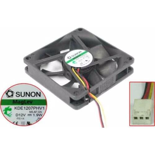SUNON KDE1207PHV1 MS.AF.GN DC 12V 1.9W 70x70x15mm 3-wire Server Cooling Fan