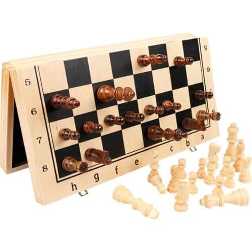 39CM Large Magnetic Tournament Staunton Wooden Chess Board Game Set with Crafted Chesspiece & Storage Slots 2 Extra Queen