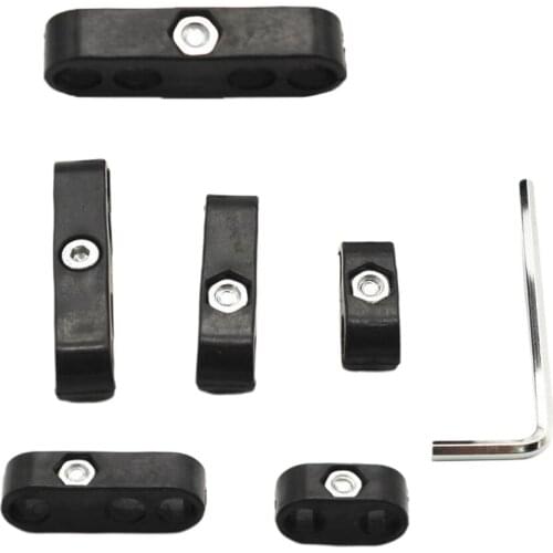6X BLACK SPARK PLUG WIRE CABLE SEPARATORS 7MM 8MM FOR CHEVY FORD MOPAR