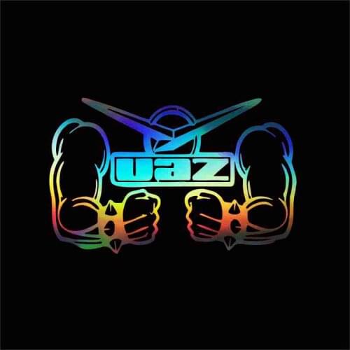 Car Sticker UAZ Power Funny Pvc Decal Car Auto Stickers for Bumper Window Decor Silver Red/black and Laser ,37cm*20cm