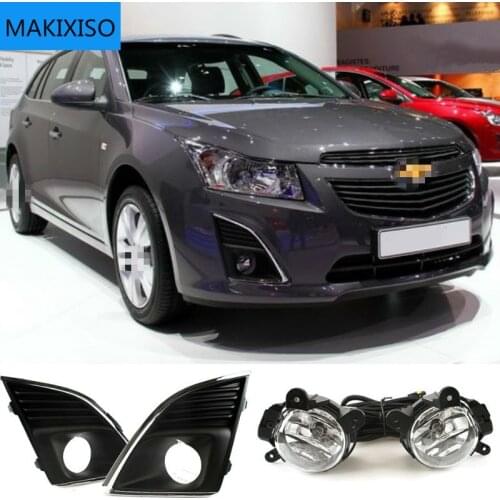 12V Car Fog Lamp Assembly for Chevrolet Cruze 2013-2015 with Fog Light Covers and Wire Relay Switch Button