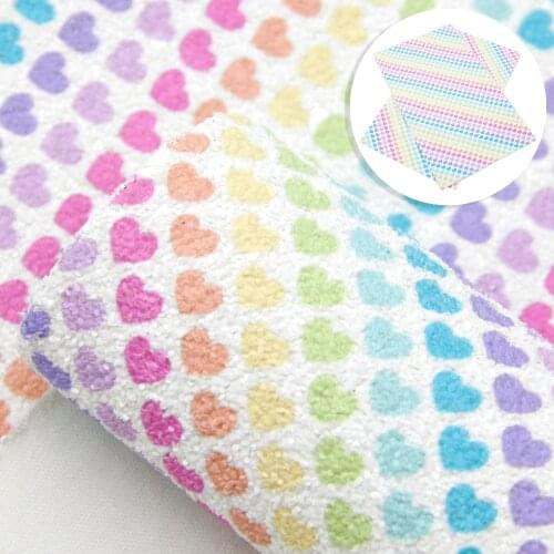 Glitter Rainbow Faux Artificial Synthetic Leather Fabric Hair Bow DIY Decoration Crafts Handmade Materials,1Yc5005