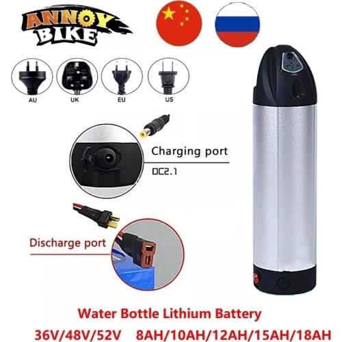 Water Bottle Lithium Battery 36V48V52V 8/10/12/15/18AH Electric Bike Lithium ion eBike Battery Bike Scooter With Charger