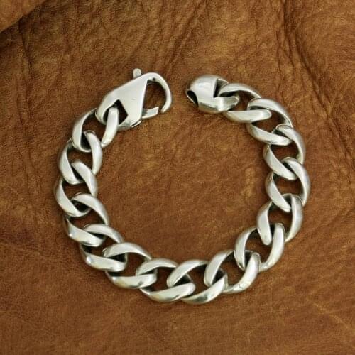 Charms Fashion Link Chain 925 Sterling Silver Lobster Clasp Bracelet TA233