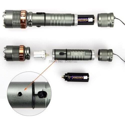 By dhl 100pcs Zoomable XML T6 8000 Lumens 3 Modes LED Flashlight Strong Light Tactical Torch Aluminium alloy Lamp