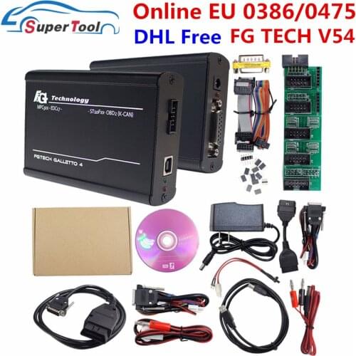 DHL Free Auto ECU Chip Tuning Programmer EU 0475 0386 FG TECH V54 FGTECH Master Galletto 4 Full Chip Support BDM Full Function
