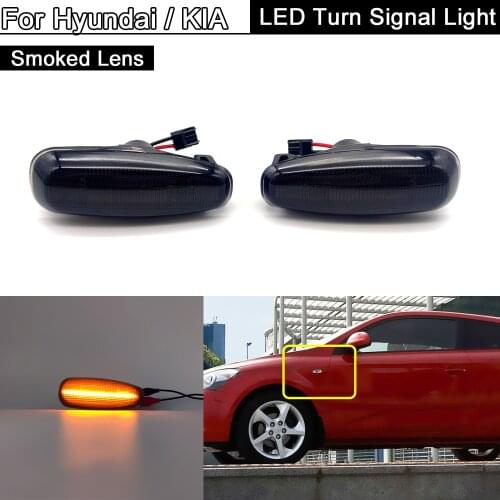 Smoked Lens LED Side Marker Light Amber Turn Signal Lamp For Hyundai i30 Azera Elantra Avante Kia Pro cee'd Rio III Hatchback