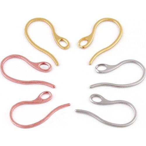 100pcs/lot Stainless Steel Gold/Silver Color Earring Hooks French Ear Wires for DIY Earrings Jewelry Making Findings Wholesale