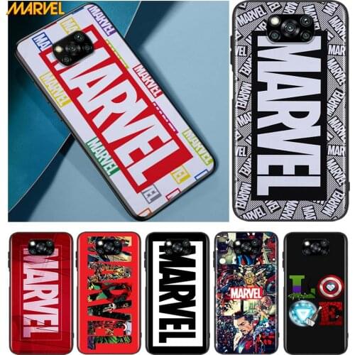 Marvel logo cool for Xiaomi Poco X3 NFC X2 M3 M2 F2 F3 Pro C3 F1 A2 Lite Mix3 Play Silicone Soft Black Phone Case