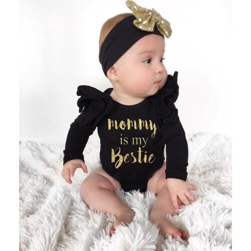 2 pcs black color Headband + Newborn Infant Baby Girls Romper Jumpsuit Clothes Sunsuit Outfit Sets
