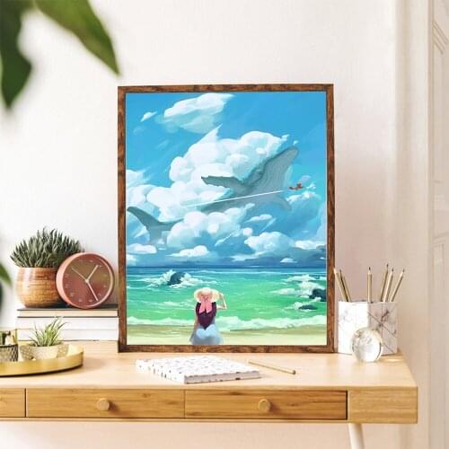 Beauty The whale Black And White Posters Video Game Wall Pictures Print For Gamer Room Decoration Creative Home Decoration