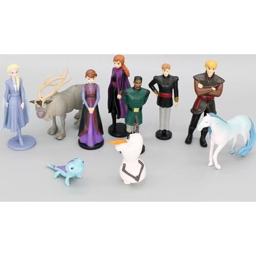 Disney 10PCS Frozen Aisha And Anna Doll Kawaii Action Figure Anime Figure Anime Disney Frozen Aisha and Anna