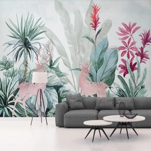 Milofi custom 3D wallpaper mural Nordic tropical plants banana leaf living room bedroom background wall decoration painting wall