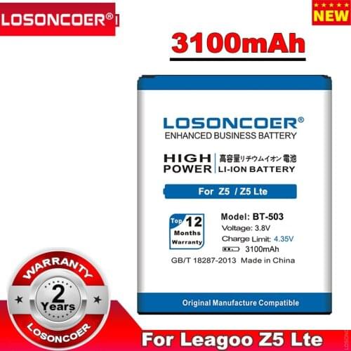 LOSONCOER 3100mAh BT-503 For Leagoo Z5 Leagoo Z5L Leagoo Z5 Lte BT503 Mobile Phone Battery+Quick Arrive