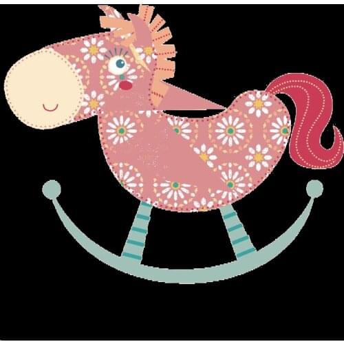 Cartoon lovely Trojan Horse Toy animals pattern Clothes Patch iron on transfers for DIY heat transfer vinyl Clothes Stickers
