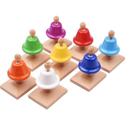 8 Note Percussion Bell Set 8pcs Handbell Hand Bells Desk Bells with 2 Mallets Children Baby Early Education Musical Instrument