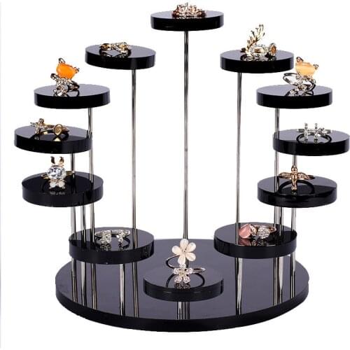 Fashion Multi-Layer Acrylic Ring Display Rack Earring Holder Pendant Gemstone Showcase Jewelry Display Stand Desktop Transparent