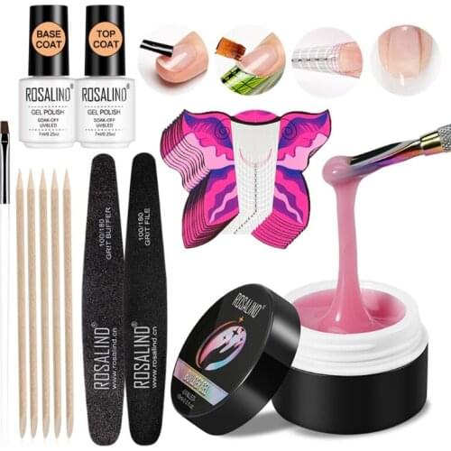 Q81B Soak Off UV Builder Gel Polish with Brush Pen File Set for Nails Art Decoration