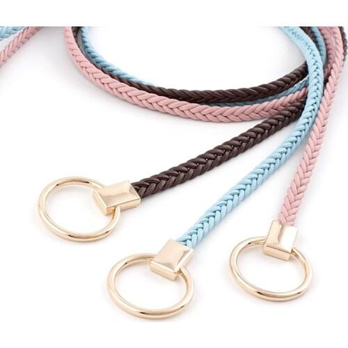 Fashion Solid Female Thin Belt Women 2020 High Quality Strap Women Weaving Trouser Women Belts Ladies Dresses Belt Tie Belt