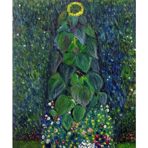 Handpainted Gustav Klimts Oil Reproductions - Sunflower Flower Oil Paintings on Canvas Art Picture for Home Decoration