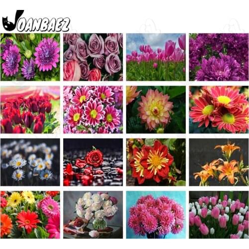 Modern Gorgeous Flower Diamond Painting 5D Diy Wall Art Beautiful Daisy Tulip Round Diamond Inlaid Home Room Decoration