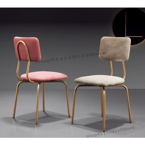 Nordic Modern Simple Dressing Chair Dressing Stool Iron Hotel Dining Chair Endorsement Table Chair Single Chair