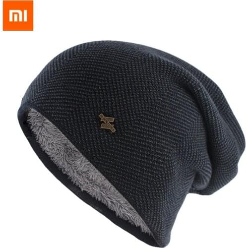 Xiaomi Winter Warm Hat For Women Men Knitted Casual Beanies Skullies Plus Velvet Thicken Hats Outdoor Cycling Skiing Cap 5color