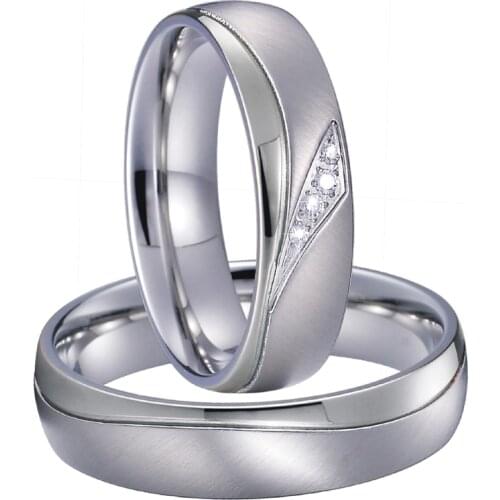 1 Pair Lovers Alliance promise proposal wedding rings for couples white gold 925 sterling silver color jewelry rings marriage