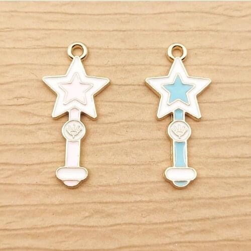 10pcs 12x26mm enamel magic stick charm for jewelry making and crafting fashion earring pendant bracelet necklace charms