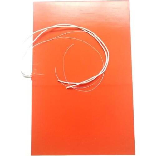 12v 400w 500*800mm Silicone 3d printer heater adhesive 1 side 100k thermistor 1000mm lead wire out from middle of 800mm side