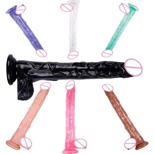 16.5 Inch Huge Super Long Personal Body Massage Wand with Balls Dildos Strong Suction Cup Artificial Penis Big Adult Sex Toys