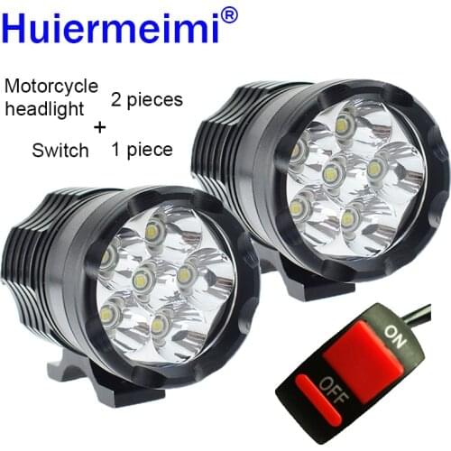 2Pcs Motorcycle LED Headlight LED Motorbike Spotlight Headlamp 12V 60W U2 Motor Spot Head Lights 6000K Driving Auxiliary Lamp