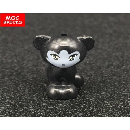 5pcs/lot MOC Bricks DIY Friends Animal Pet Black Small Cat Action figure Educational Building Blocks Toy best children gifts