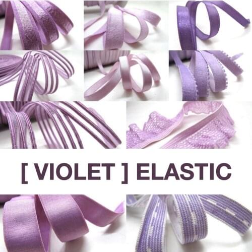 6 Yards VIOLET/PURPLE Color Decorative Pattern Lingerie Elastic|Headband Elastic|Skinny Elastic|Narrow Stretch Lace|Bra Strap