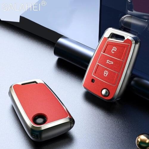 TPU Car Key Cover Cases Shell For Volkswagen VW Polo Golf 7 MK7 Tiguan passat For Skoda Octavia Kodiaq Karoq For Seat Ateca Leon